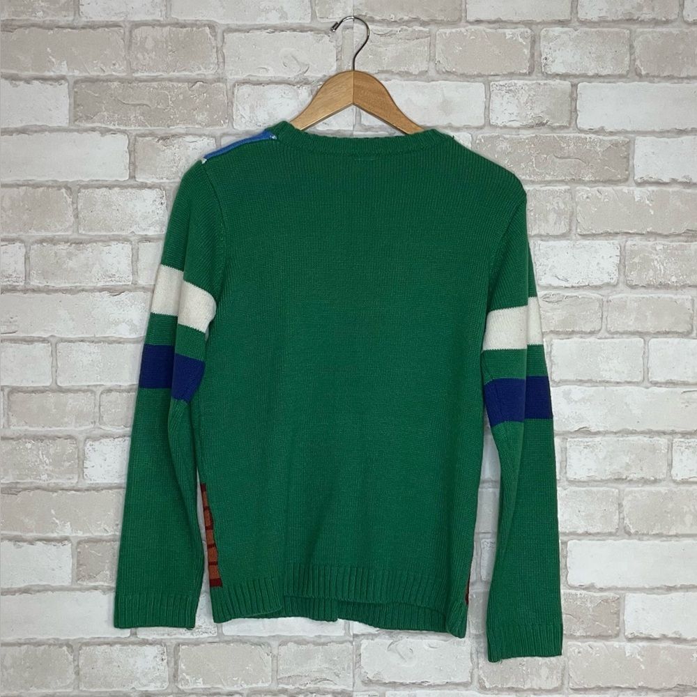 Festive Knit Green Christmas Santa Crewneck Size XL 14-16 - Picture 9 of 16